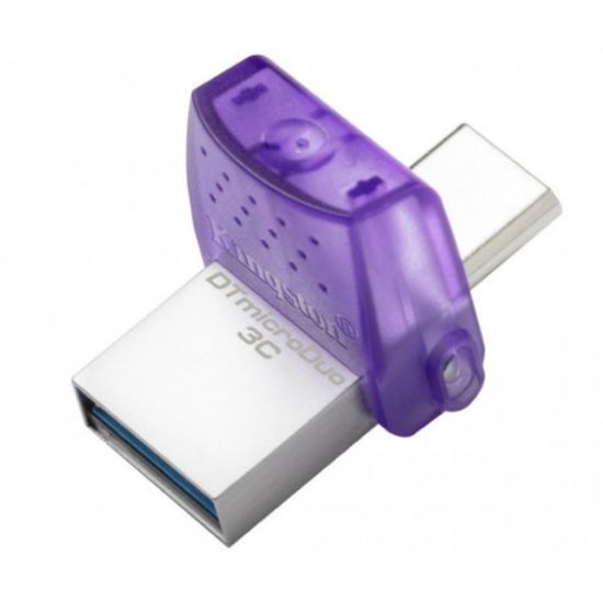 Stick KINGSTON DataTraveler microDuo, USB3.2, 3C, USB-C, + USB-A, violet, ultra mici, 256GB, 3 image