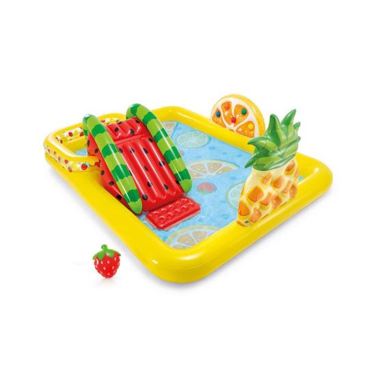 Надувной игровой центр с горкой INTEX Фруктовое Удовольствие, 244x191x91 см, 2+