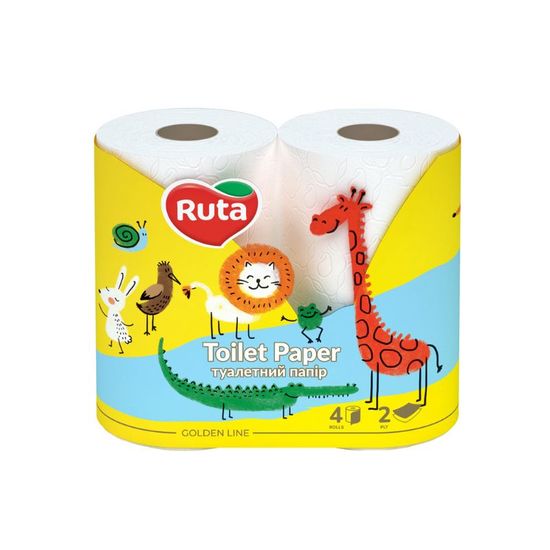 Туалетная Бумага RUTA Kids 2 слоя, 4 рулона, изображение 2