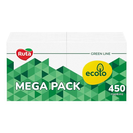 Салфетки ECOLO 1 слой, 21х24см, 450 штук, белые, изображение 2