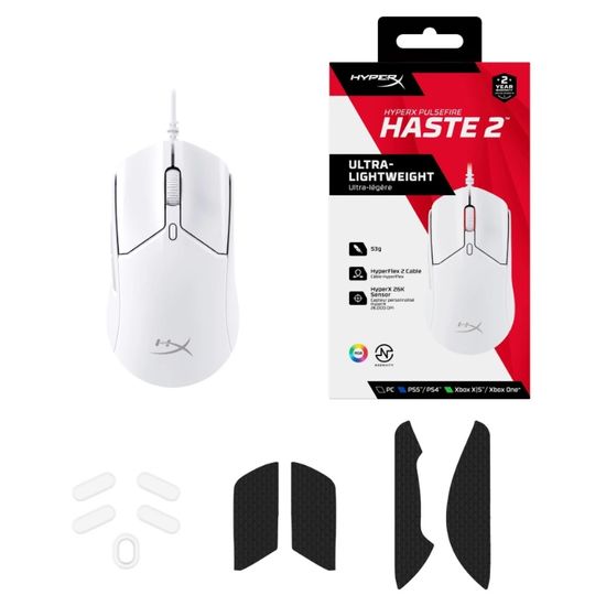 Mouse pentru computer HYPERX Pulsefire Haste 2, alb, 5 image