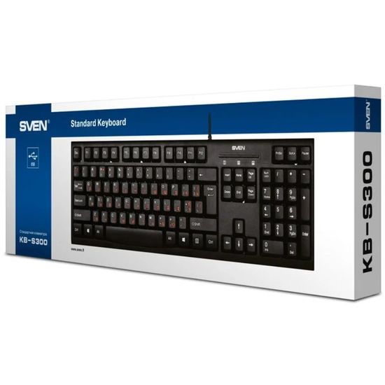 Tastatura SVEN KB-S300, negru, Rus/Ukr/Eng, 104 keycap, 5 image