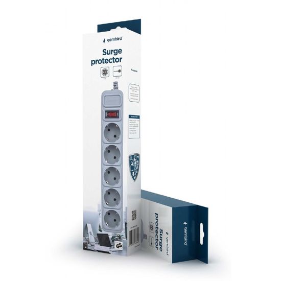 Удлинитель GEMBIRD SPG3-B-6C, 250V AC, 16 A, IP20, 5 гнезд, серый, 1.8 м, изображение 3