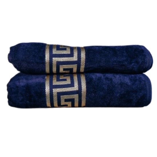 Cuvertura BUMBACEL Grecia, Double, velur, blue marine, 200x220 cm, 2 image