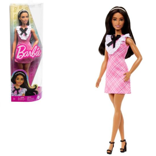 Кукла BARBIE, Модница брюнетка в клетчатом платье, изображение 2