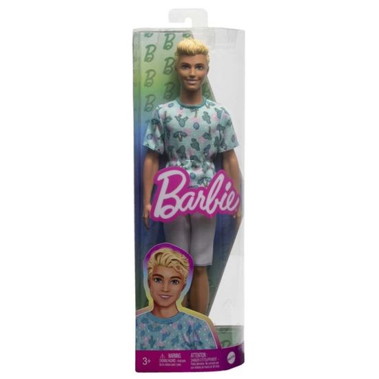 Кукла BARBIE Кен, Модник со светлыми волосами и футболкой с кактусами, изображение 6