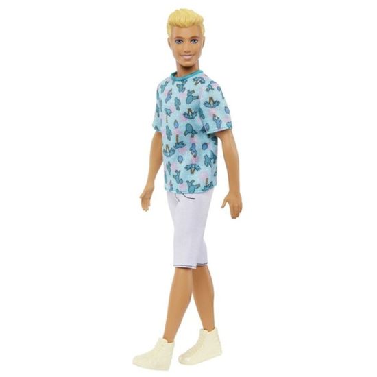 Кукла BARBIE Кен, Модник со светлыми волосами и футболкой с кактусами, изображение 4