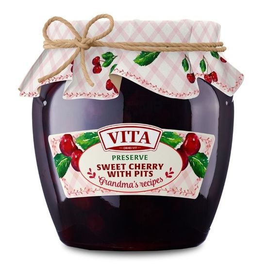 Варенье VITA черешневое с косточками, 680г, изображение 2