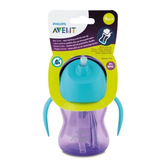 Чашка с трубочкой AVENT Girl, 9m+, 200 мл