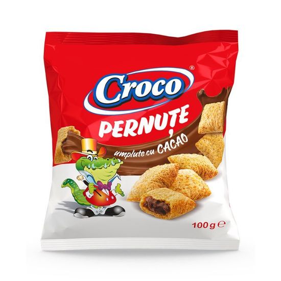 Pernute cereale CROCO umplute cu cacao, 100g