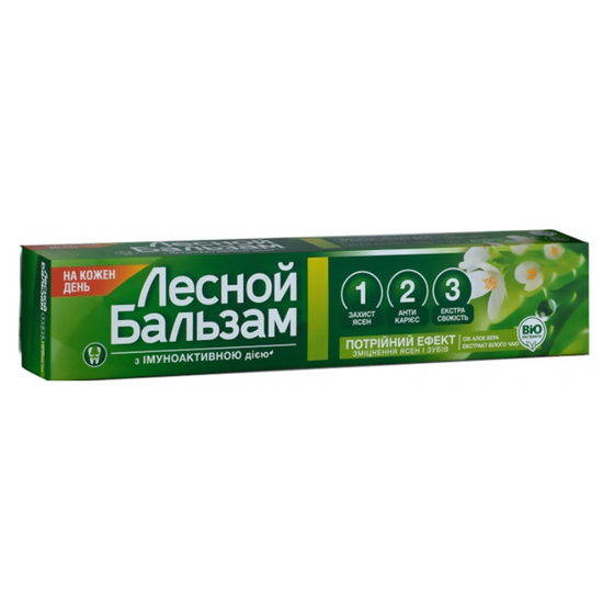 Зубная паста ЛЕСНОЙ БАЛЬЗАМ Алоэ-вера и белый чай, 75 мл