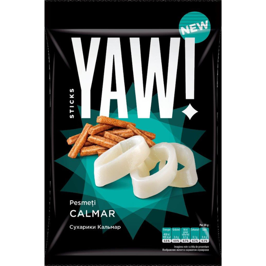 Pesmeti YAW! Sticks, cu gust de calmar, 50 g