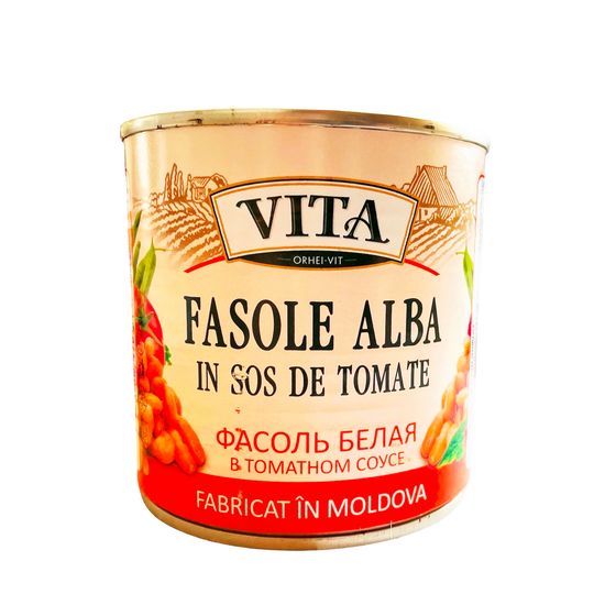 Фасоль VITA белая, консервированная, в томатном соусе, 410г, изображение 2