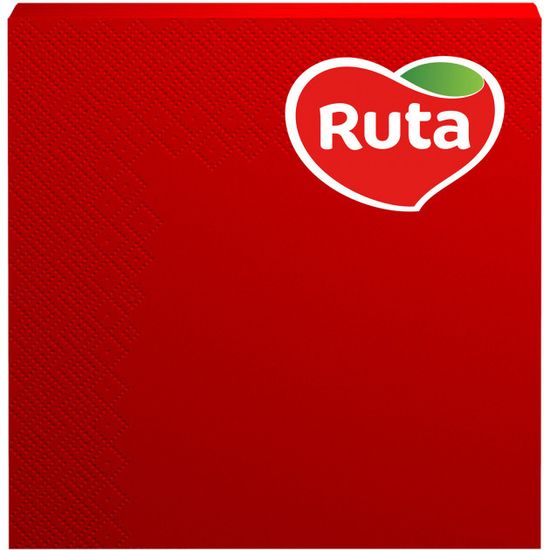 Servetele de bucatarie RUTA, 3 straturi, rosii, 33 x 33 cm, 20 buc, 2 image