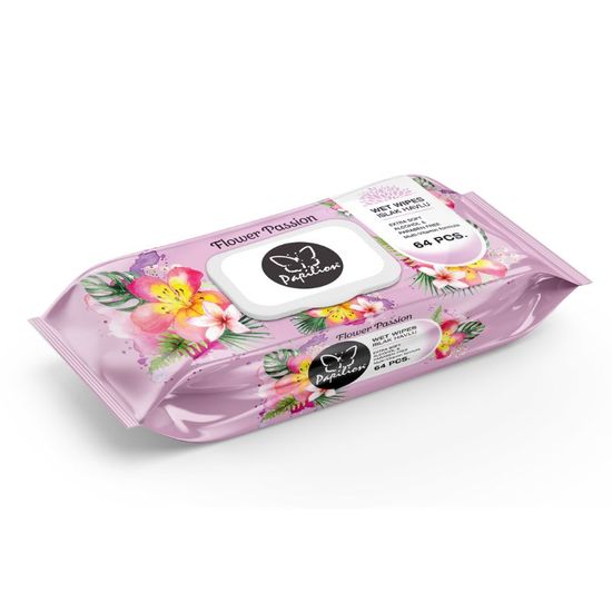 Влажные салфетки PAPILION FLOWER PASSION PINK, 64 шт, изображение 2