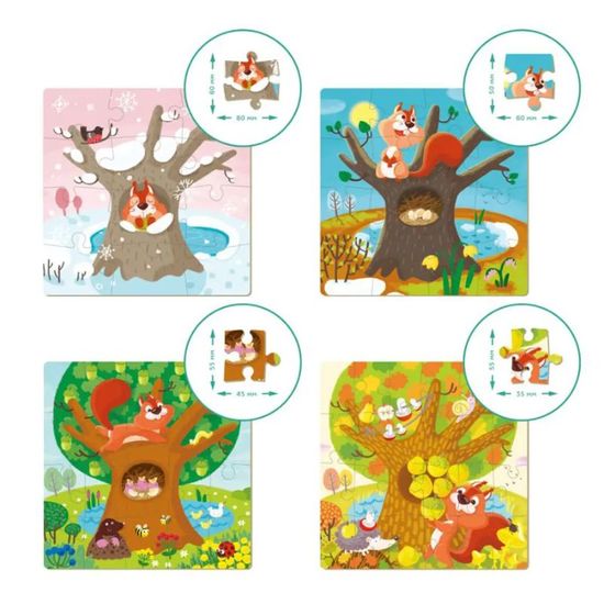 Пазлы DODO 4в1 Времена года (12, 16, 20, 24 puzzle), 300125, изображение 3