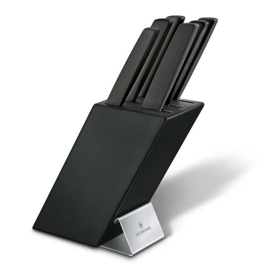 Набор ножей VICTORINOX Swiss Modern, cutlery block, beechwood black, 6pcs, black, 6.7186.63, изображение 2
