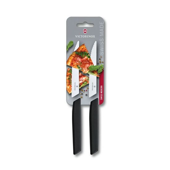 Набор ножей VICTORINOX Swiss Classic, steak & pizza, 2pcs, wavy, black, 12см, 6.7933.12B, изображение 2