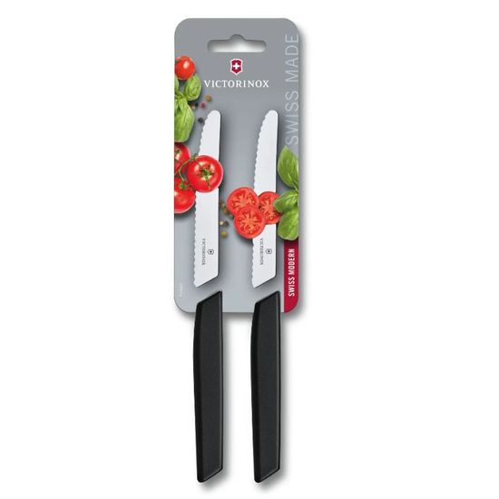 Set de cutite VICTORINOX Swiss Modern, tomato & table, 2pcs, 11cm, wavy, black, blister, 6.9003.11WB, 2 image