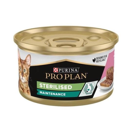 Корм влажный для кошек PRO PLAN Sterilised (тунец,лосось), 85 гр