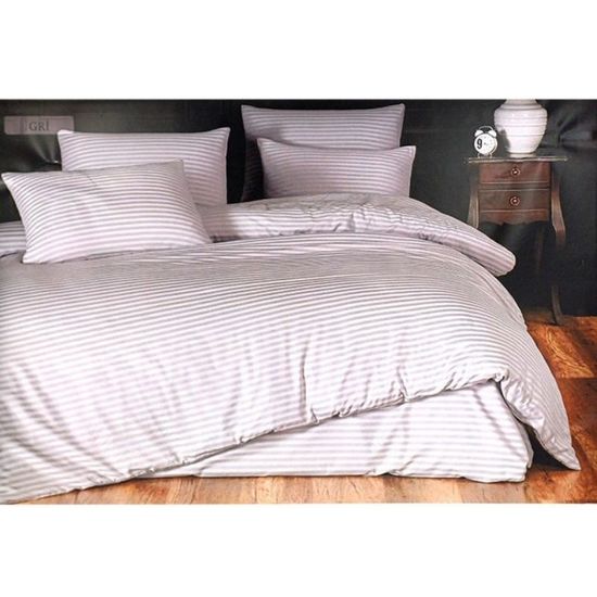 Постельное белье Евро 2 NEWHOME Stripe Satin, серый, изображение 5