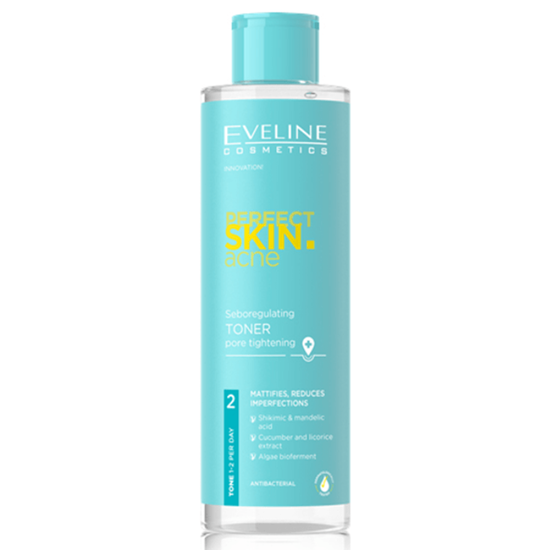 Тоник для лица EVELINE Perfect Skin Acne, себорегулирующий, сужающий поры, 200 мл, изображение 2