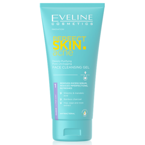Гель для лица EVELINE PERFECT SKIN ACNE, очищающий, 150 мл, изображение 2