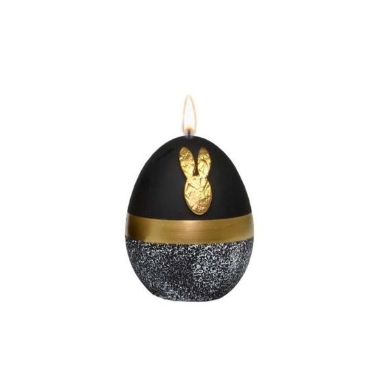 Lumanare decorativa LM00528, Bunny Metalic, Negru-Auriu, 14 cm, 2 image