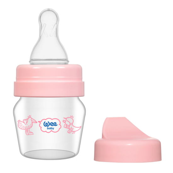 Бутылочка стеклянная с соской WEEBABY, и насадка поильник, 30 мл, изображение 2