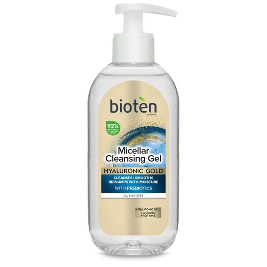 Gel micelar BIOTEN Hyaluronic Gold, pentru curatare, 200 ml, 2 image