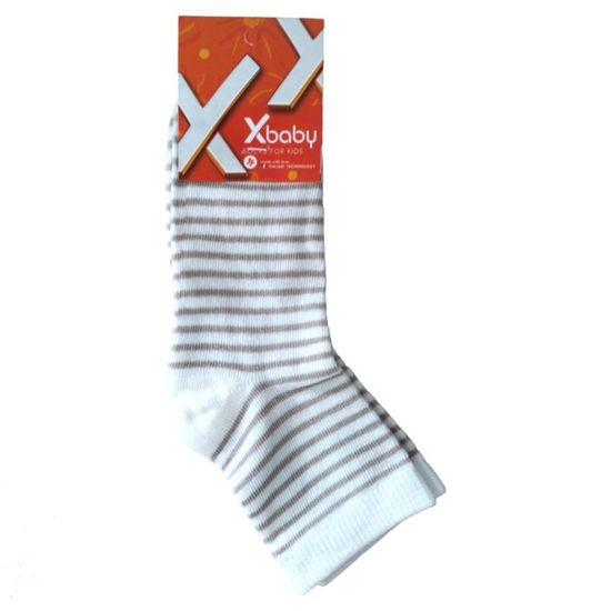Sosete copii X-BABY int-4, bej carou, marime 27-30