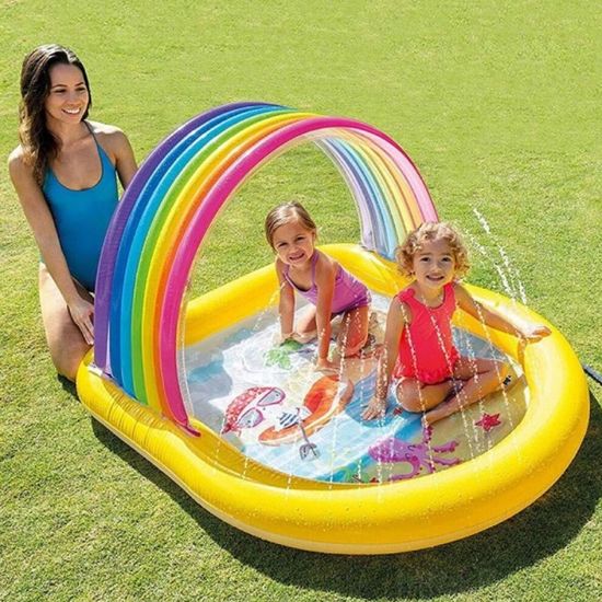 Piscina gonflabila pentru copii INTEX cu baldachin si jeturi de apa, 147 x 130 x 86 cm, 84 l, 2+, 3 image