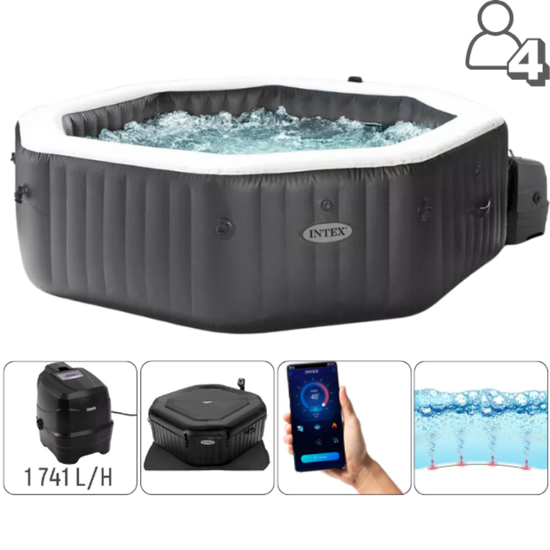 Надувной СПА-джакузи INTEX Jet & Bubble Deluxe, 4-х местный, 201 x 71 см, 795 л, изображение 3