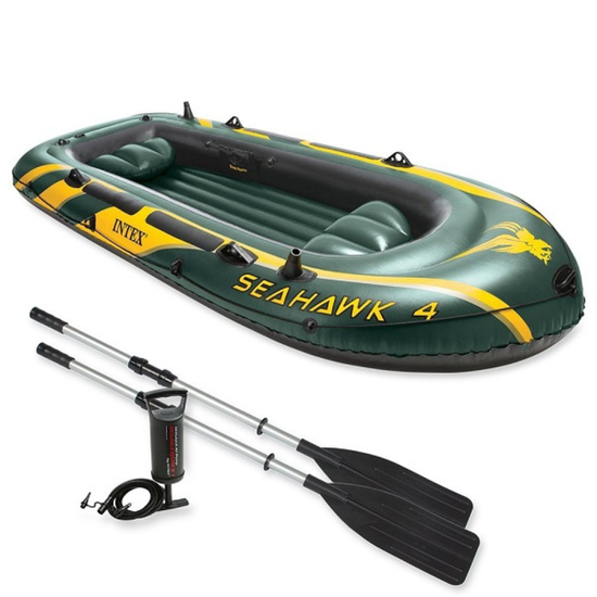 Barca gonflabila INTEX Seahawk 4, cu vasle si pompa, 351 x 145 x 48 cm, pana la 480 kg, 3 image