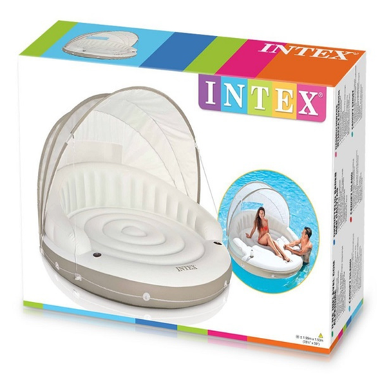 Надувной матрас-плот INTEX Остров, со сьемным навесом, 199 х 150 см, до 200 кг, изображение 3