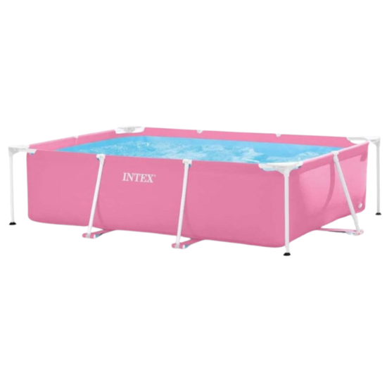 Бассейн INTEX RECTANGULAR FRAME, металлический каркас, 220 х 150 х 60 см, 1622 л, розовый