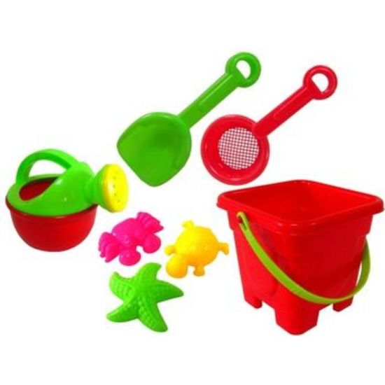 Set de jucarii cu sita pentru nisip, in min caldarusa, 7 piese, 12.5x12cm, 2 image