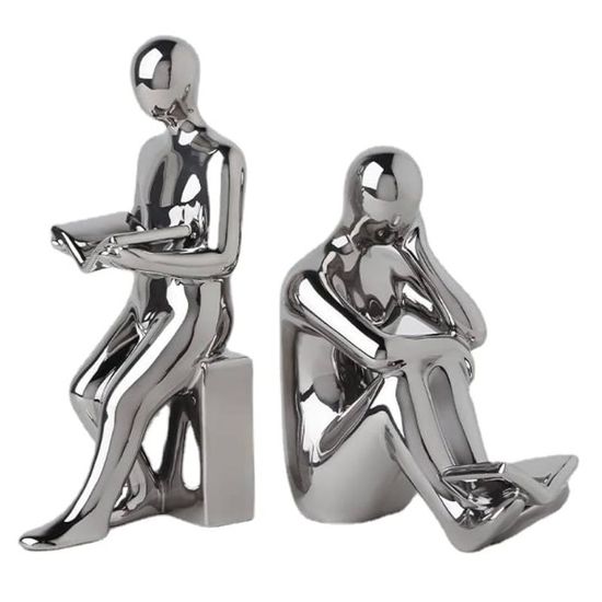 Фигурка "Читатель", серебристый, 30 см, 2 шт, изображение 2
