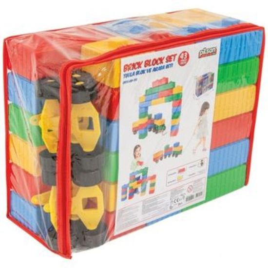 Set caramizi mari de constructie cu roti (43 piese), 2 image