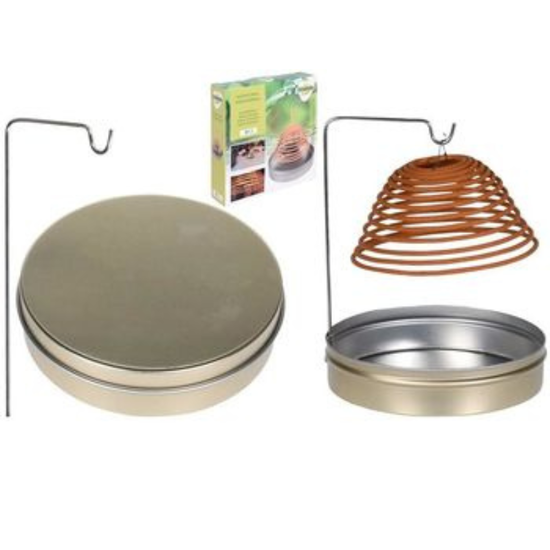 Spirala impotriva insectelor ProGarden, "Cintronella", 3 spirale în cutie metalică cu suport, outdoor