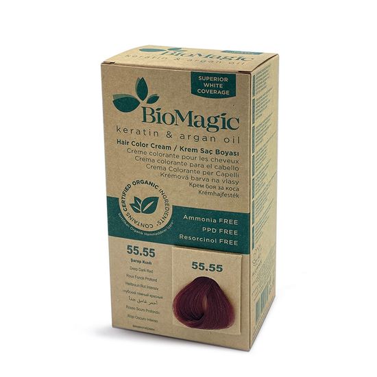 Vopsea-crema pentru par BIOMAGIC 55/55 DEEP DARK RED, 2 image