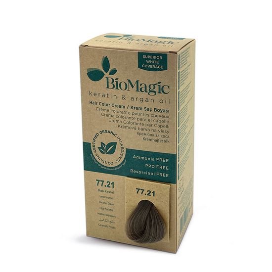 Vopsea-crema pentru par BIOMAGIC 77/21 ICED CARAMEL
