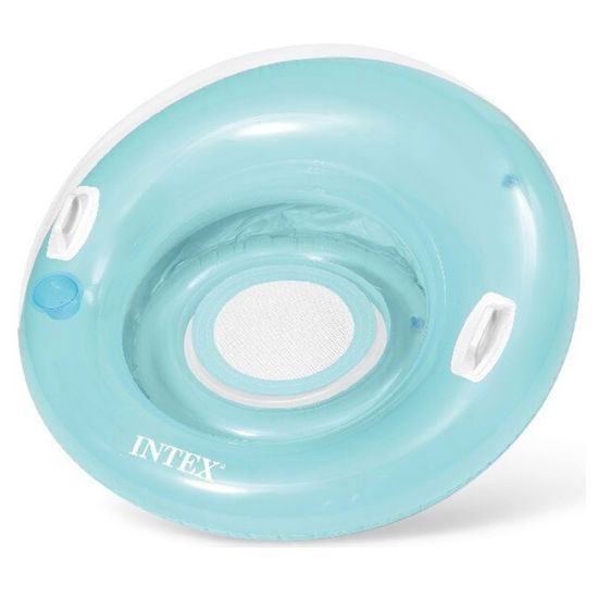 Надувной круг-шезлонг INTEX для плавания с ручками, Д 119, до 100 кг,  2 цвета, изображение 3