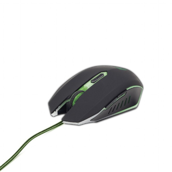 Mouse pentru gaming GEMBIRD, MUSG-001-G, Gaming Optical Mouse, Black-Green, 3 image