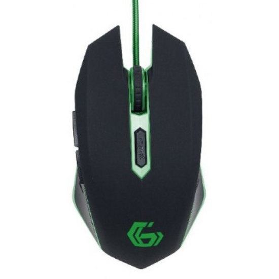 Mouse pentru gaming GEMBIRD, MUSG-001-G, Gaming Optical Mouse, Black-Green, 2 image
