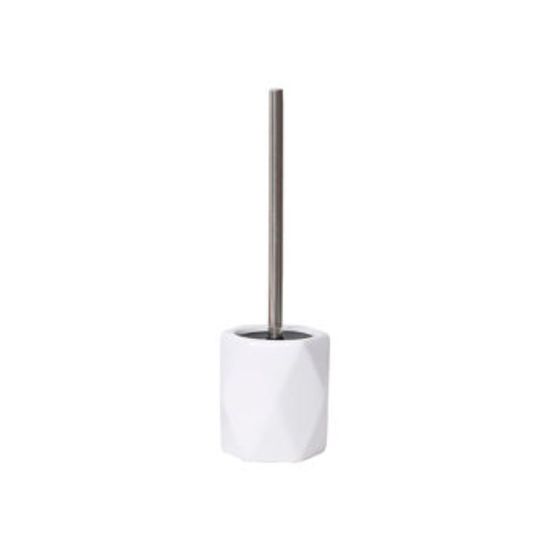 Perie WC Tendance Romb, cu suport, alba, gresie portelanata, 2 image