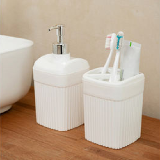 Dozator pentru sapun Econova Velvet, 650 ml, 18.7 cm, alb
