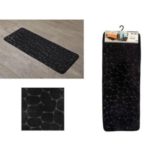 Коврик для ванной комнаты Tendance, черный, микрофибра, 45x120cм