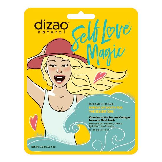 Маска для лица и шеи DIZAO Love Magic, Морские витамины и коллаген, 30 г
