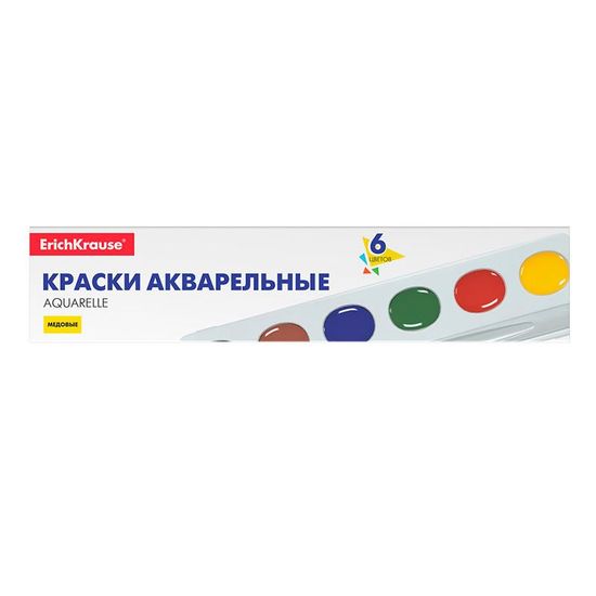 Акварель ERICHKRAUSE Basic, медовая, 6 цветов, изображение 2